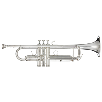 B-Trompete 3143/2 - Goldmessing-Schallstück Midsize - Gestürztes Mundrohr - Versilbert